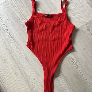 Zara Vibrant Red Bodysuit